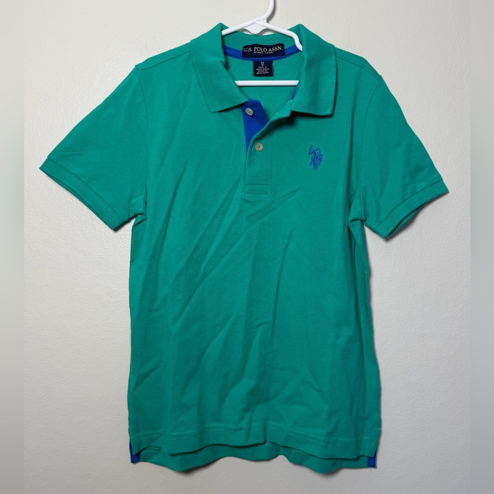 Boys U.S. Polo Assn. Teal Short Sleeve Polo - Size Medium